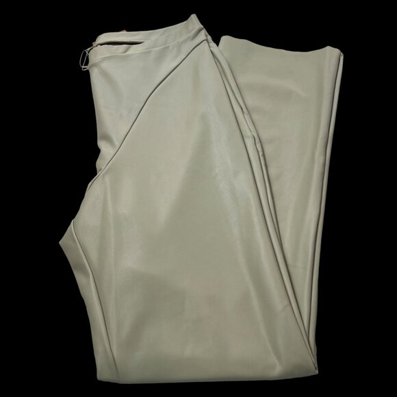 SKIMS Faux Leather Set Tube Top + Boot Cut Pants Shell 3X - Picture 9 of 16